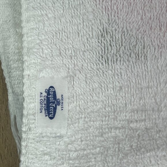 🌹 Vintage Royal Terry of CA Bath Towel - Romantic Pink Floral-Shabby Chic - Picture 6 of 7